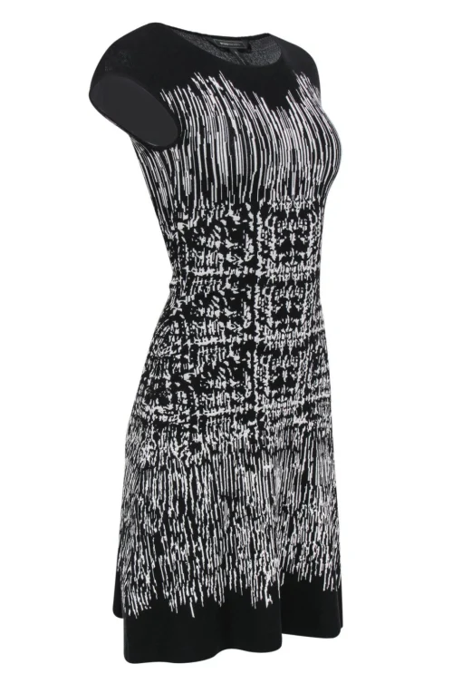BCBG Max Azria - Black & White Striped Knit Dress Sz XXS