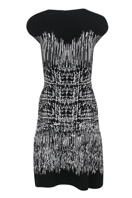 BCBG Max Azria - Black & White Striped Knit Dress Sz XXS