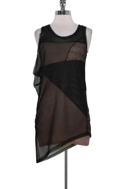 BCBG Max Azria - Black Mesh Tank Top Sz XXS