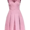 BCBG Max Azria - Blush Pleated Midi Fit & Flare Dress Sz 6
