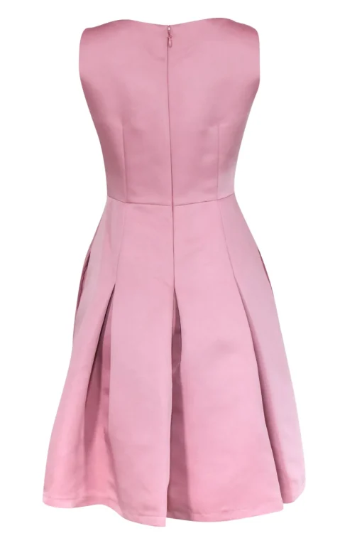 BCBG Max Azria - Blush Pleated Midi Fit & Flare Dress Sz 6