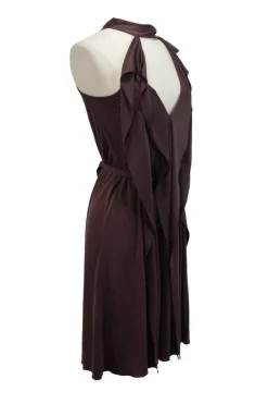 BCBG Max Azria - Brown Silk Draped Dress Sz XXS