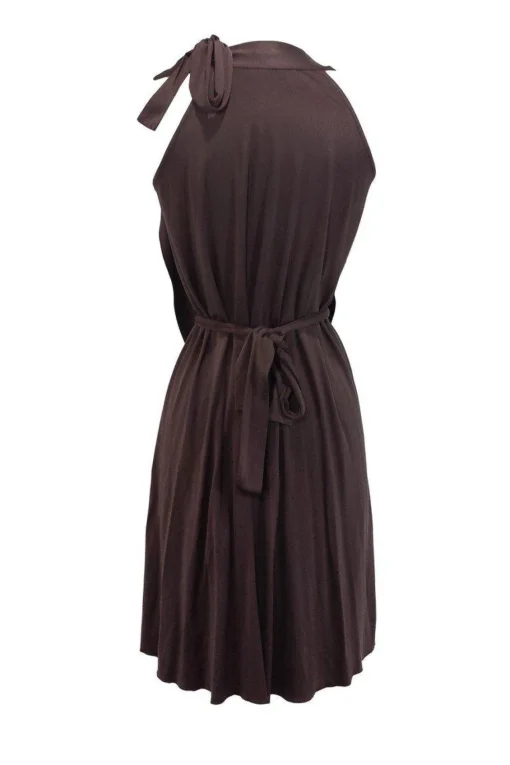 BCBG Max Azria - Brown Silk Draped Dress Sz XXS