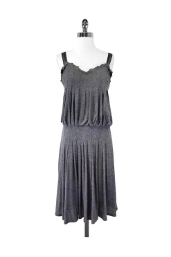 BCBG Max Azria - Gray Wool Blend Ribbed Knit Dress Sz XS