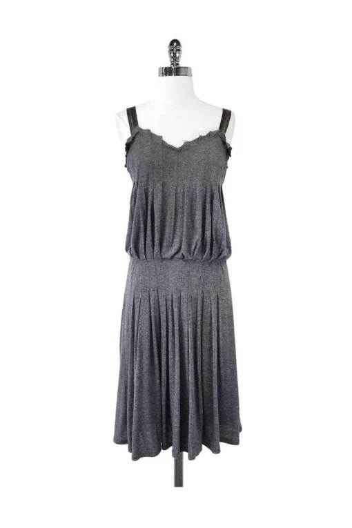 BCBG Max Azria - Gray Wool Blend Ribbed Knit Dress Sz XS