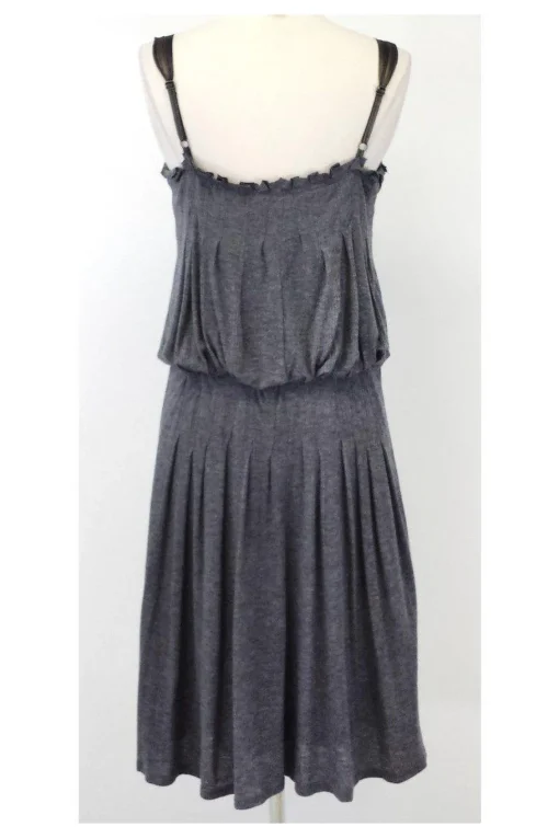 BCBG Max Azria - Gray Wool Blend Ribbed Knit Dress Sz XS