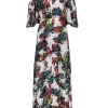 BCBG Max Azria - Green & Multicolor Print Halter Maxi Dress w/ Ruffles Sz 6
