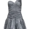 BCBG Max Azria - Grey One Shoulder Bubble Dress Sz 4