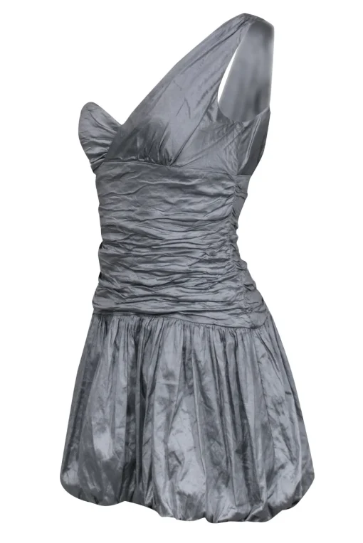 BCBG Max Azria - Grey One Shoulder Bubble Dress Sz 4