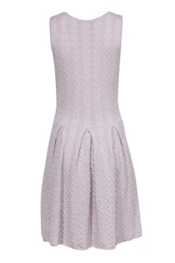 BCBG Max Azria - Grey Wool Cable Knit Fit and Flare Dress Sz M