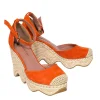 BCBG Max Azria - Orange Suede Espadrille Wedges Sz 7