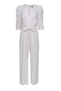 BCBG Max Azria - Pale Pink Puff Sleeve Wide Leg Jumpsuit Sz XXS