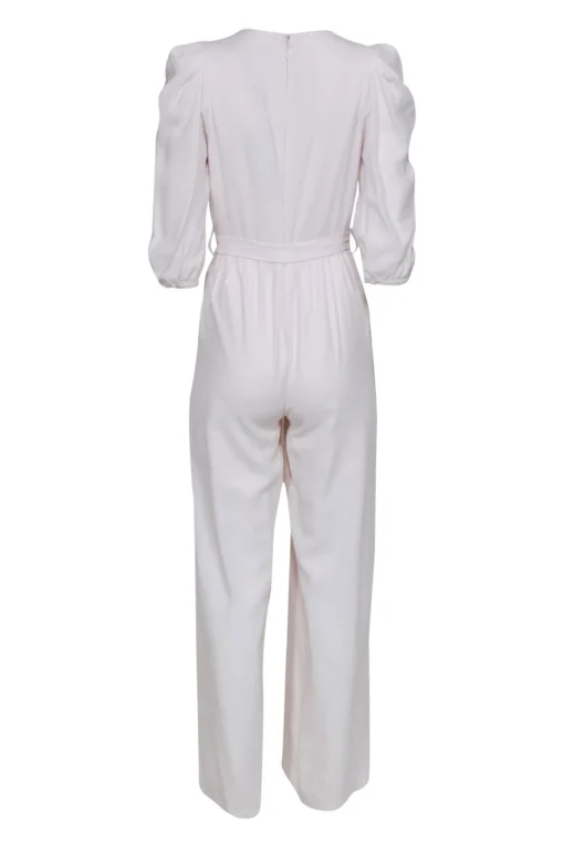 BCBG Max Azria - Pale Pink Puff Sleeve Wide Leg Jumpsuit Sz XXS