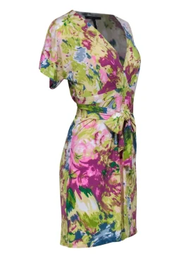 BCBG Max Azria - Pink & Multicolor Floral "Avery" Mini Dress Sz S