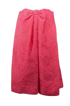 BCBG Max Azria - Pink Floral Brocade Strapless Bow Dress Sz 6
