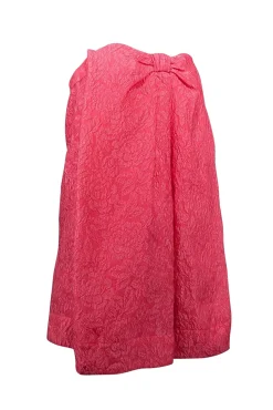 BCBG Max Azria - Pink Floral Brocade Strapless Bow Dress Sz 6