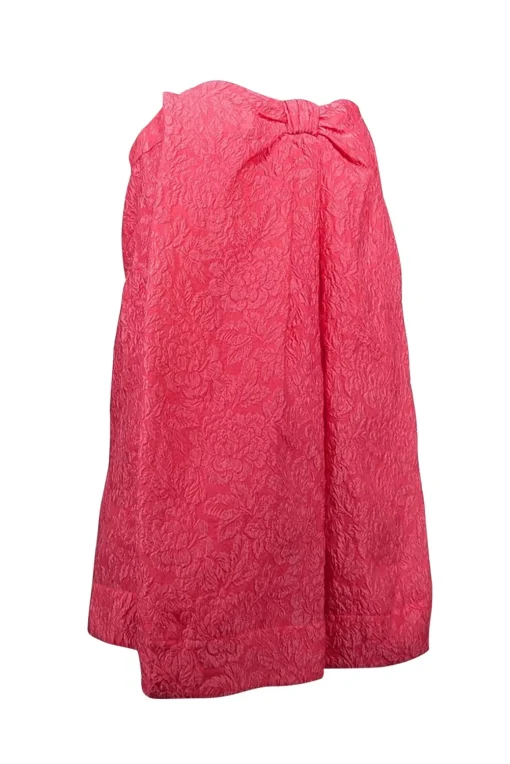 BCBG Max Azria - Pink Floral Brocade Strapless Bow Dress Sz 6