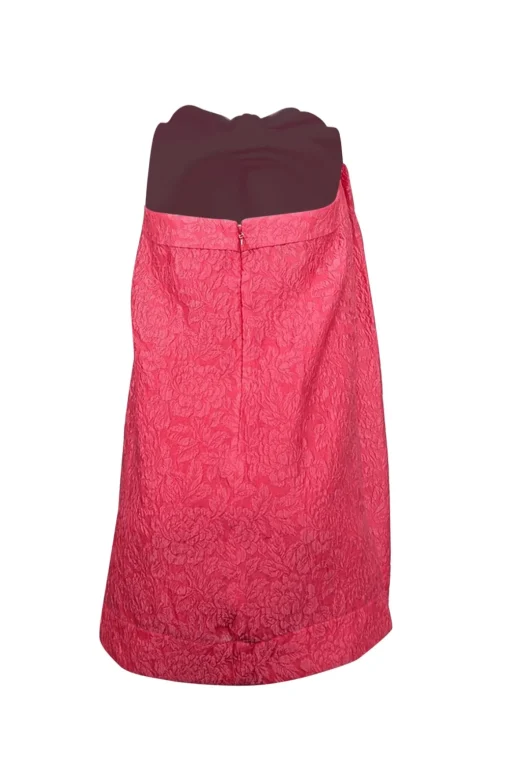 BCBG Max Azria - Pink Floral Brocade Strapless Bow Dress Sz 6