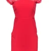BCBG Max Azria - Red Lace Cutout Sheath Dress Sz 10