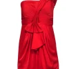 BCBG Max Azria - Ruby Red One-Shoulder Mini Dress w/ Bow Sz 2