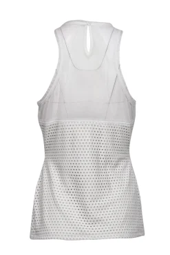 BCBG Max Azria - White Mesh Perforated Tank Sz M