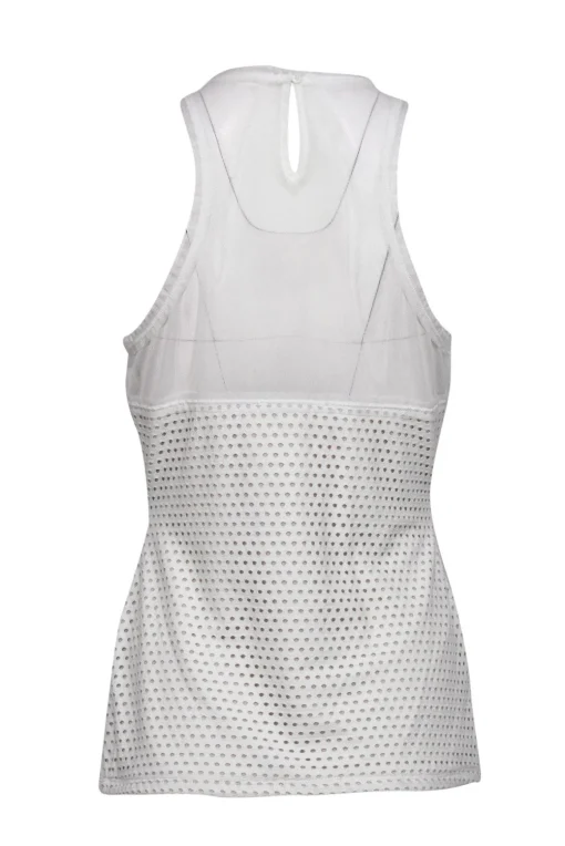 BCBG Max Azria - White Mesh Perforated Tank Sz M