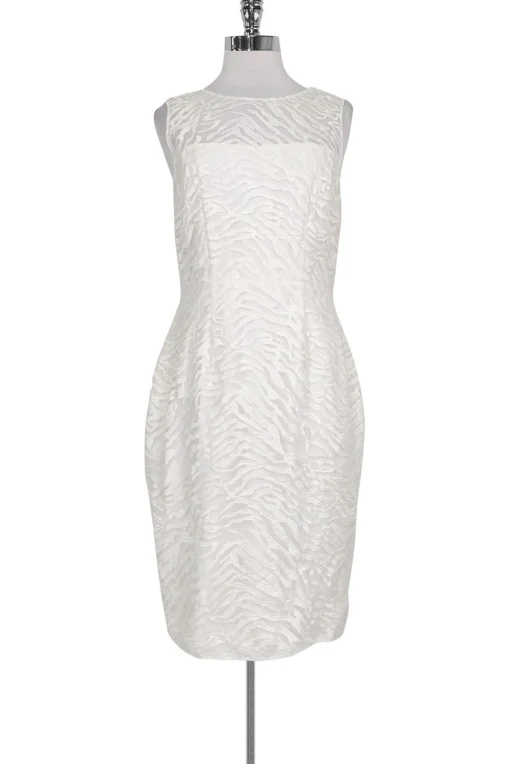 BCBG Max Azria - White Textured Cocktail Dress Sz 8
