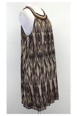 BCBG Max Azria Runway - Brown, Beige & Tan Print Dress Sz M