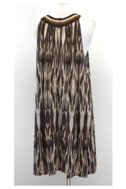 BCBG Max Azria Runway - Brown, Beige & Tan Print Dress Sz M