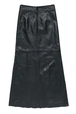 Bebe - Black Smooth Leather Maxi Skirt Sz 0