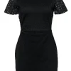 Bec & Bridge - Black Eyelet Sheath Dress w/ Cutout Sz 6