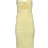 Bec & Bridge - Pale Yellow Cut Out Sleeveless Dress Sz 4