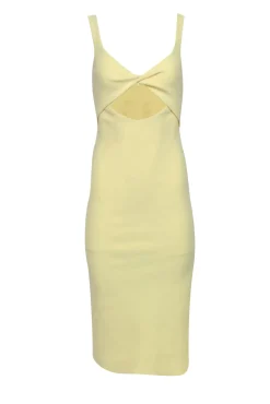 Bec & Bridge - Pale Yellow Cut Out Sleeveless Dress Sz 4