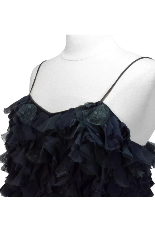 Behnaz Sarafpour - Green/Blue Tulle Detail Silk Dress Sz 4