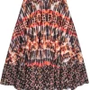 Bhanuni - Multicolor Kaleidoscope Satin Maxi Skirt Sz L