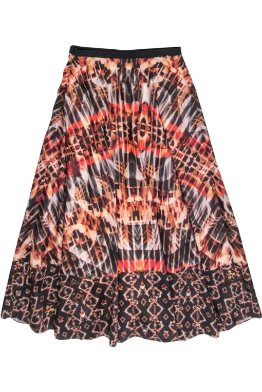 Bhanuni - Multicolor Kaleidoscope Satin Maxi Skirt Sz L
