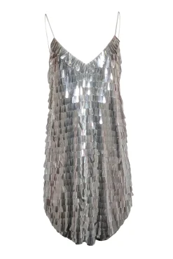 BHLDN - White Sleeveless Iridescent Sequin Sleeveless Dress Sz 14