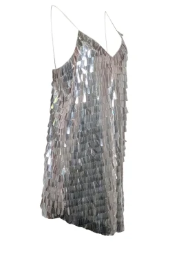 BHLDN - White Sleeveless Iridescent Sequin Sleeveless Dress Sz 14