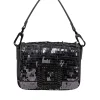 Bibi Lou - Grey Faux Leather & Pewter Sequin Top Handle Mini Bag