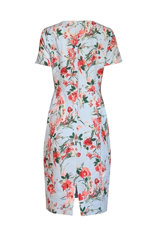 Black Halo - Pale Blue & Pink Floral Short Sleeve Dress Sz 10