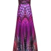 Black Halo - Purple & Blue Iridescent V-neckline Formal Dress Sz 4