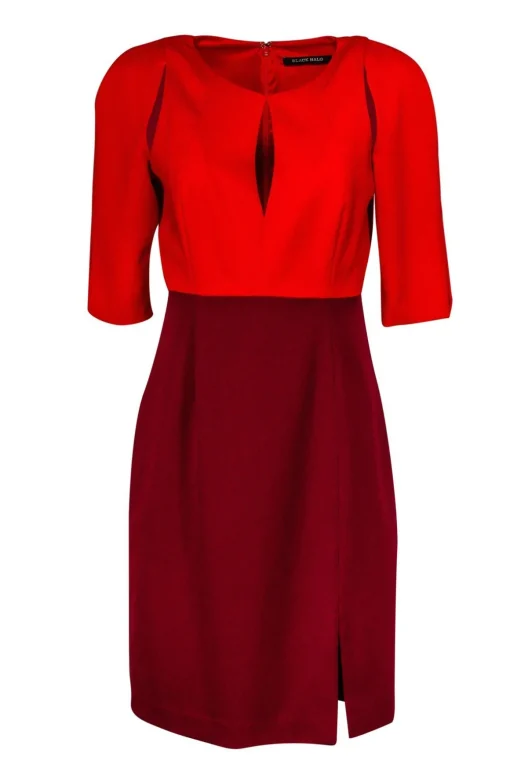 Black Halo - Red & Burgundy Cut Out Dress Sz 6
