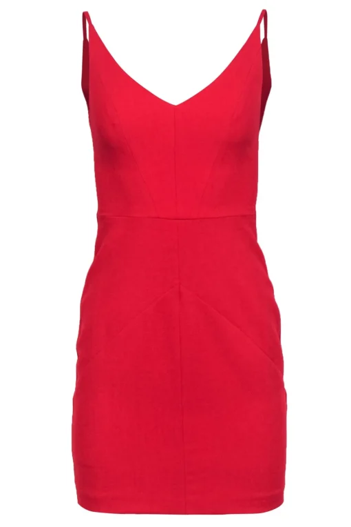 Black Halo - Red Sleeveless Mini Sheath Dress Sz 2