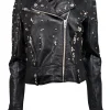 BLANKNYC - Black Studded Vegan Leather Moto Jacket Sz S