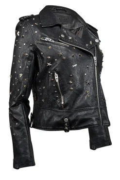 BLANKNYC - Black Studded Vegan Leather Moto Jacket Sz S