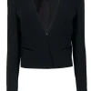 BOSS Hugo Boss - Black Cropped Blazer w/ Satin Collar Sz 8