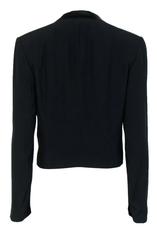 BOSS Hugo Boss - Black Cropped Blazer w/ Satin Collar Sz 8