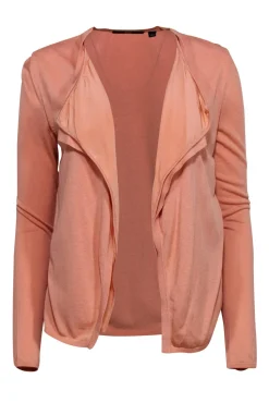 BOSS Hugo Boss - Pink Open Front Cardigan w/ Silk Underlay Sz XS