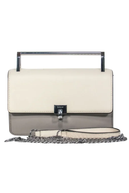 Botkier - Ivory & Black "Lennox" Convertible Crossbody w/ Bar Handle