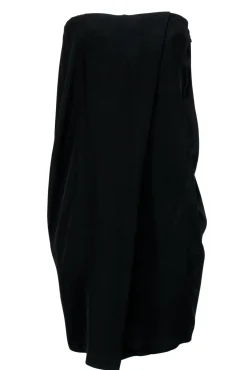 Bottega Veneta - Black Strapless Shift Dress w/ Drape Sz L